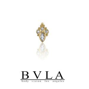 BVLA gold and diamond sarai marquise pin